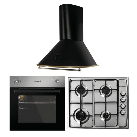 Pachet incorporabile  Hausberg cuptor Hb 8043,2000w,clasa A+plita 4 ochiuri,gaz Hb555+hota decorativ